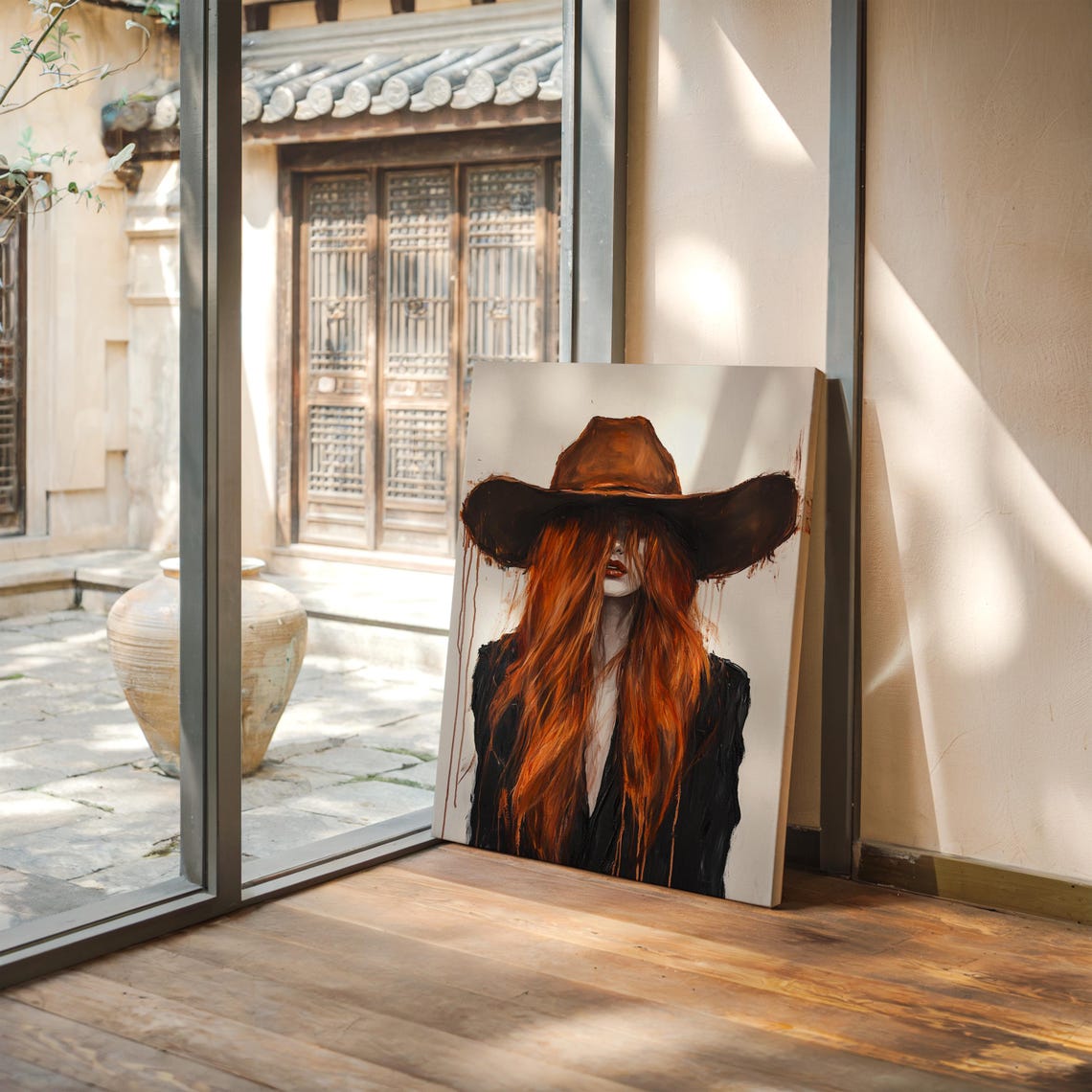 Cowgirl Wall Art, Western Boho Portrait - Image 3
