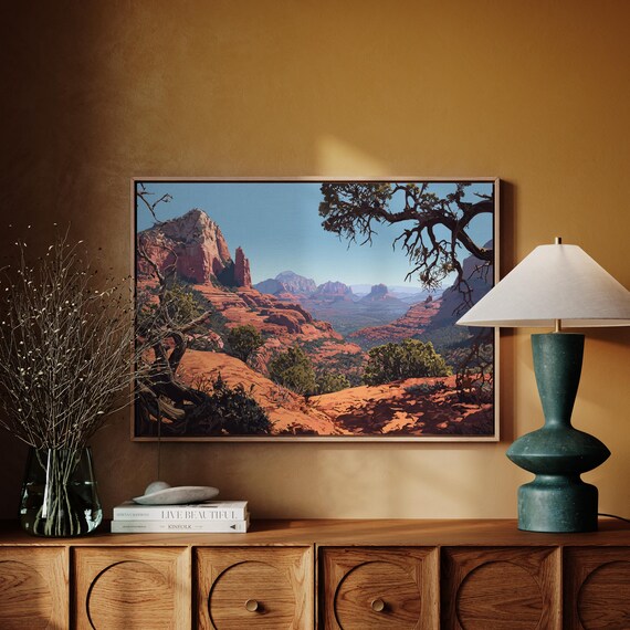 Vibrant Sedona Red Rock Canyon Desert Landscape Arizona Poster