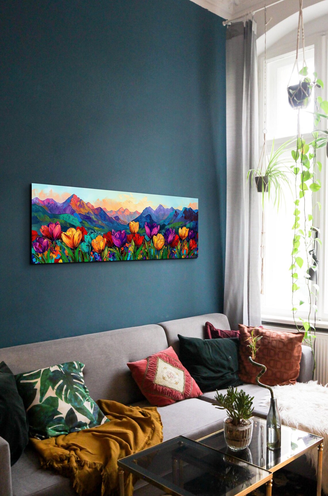 Botanical Mountain Landscape, Tranquil Landscape Art - Image 5