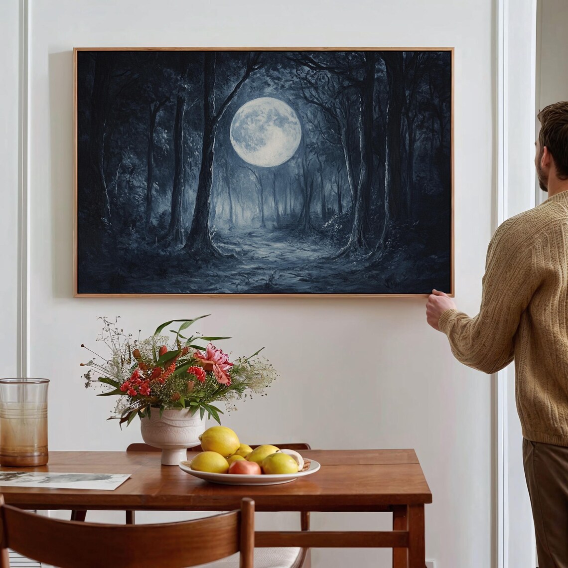 Mystical Moonlit Forest Path, Nature Inspired Decor - Image 5