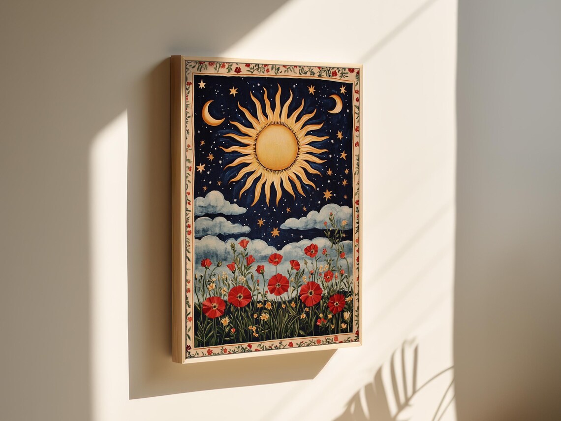 Celestial Sun And Moon, Starry Night Design - Image 6