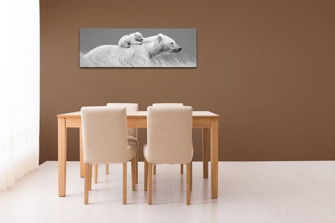 Mamma Bear Cub, Black And White Wall Art - Image 4