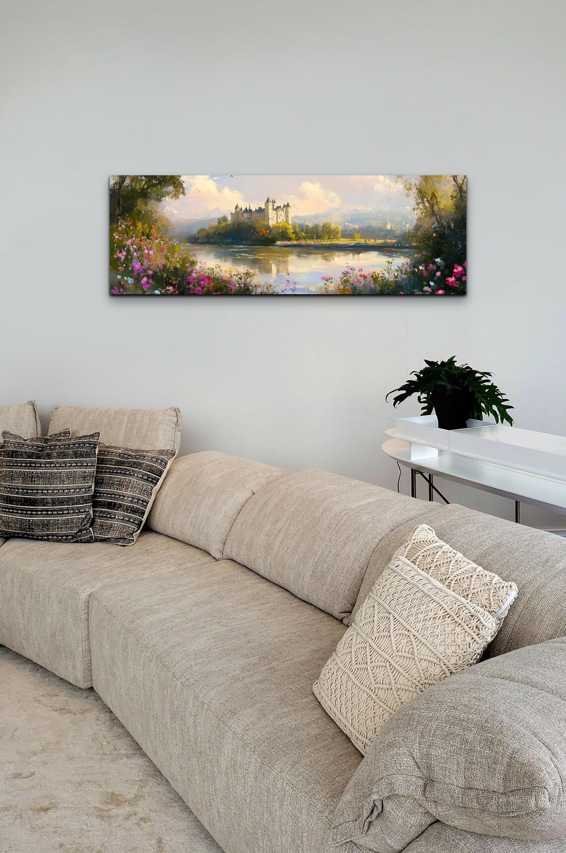 Rustic English Countryside Castle Landscape Art - Image 3