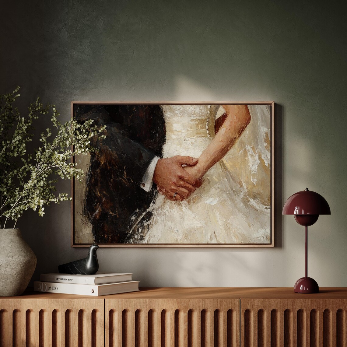Romantic Wedding Hands, Elegant Couples Moment Art Print - Image 6