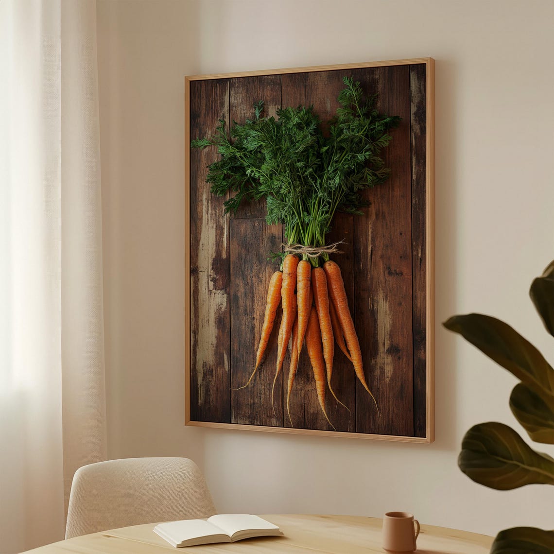 Bunch of Fresh Carrots Rustic Wood Board Farmhouse Kitchen Poster - Image 5