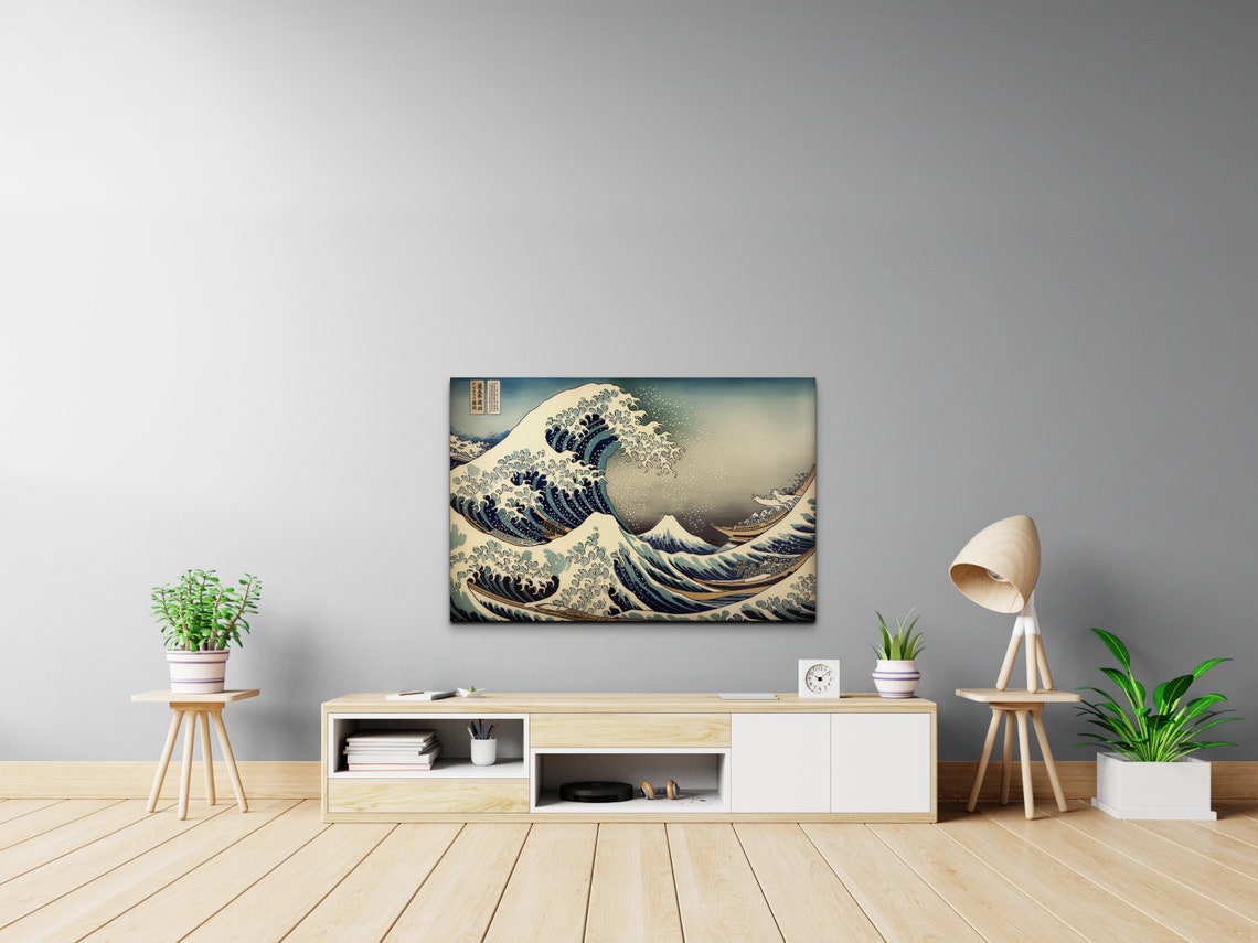 Hokusai The Great Wave With Japanese Cartouche Classic Poster - Image 5