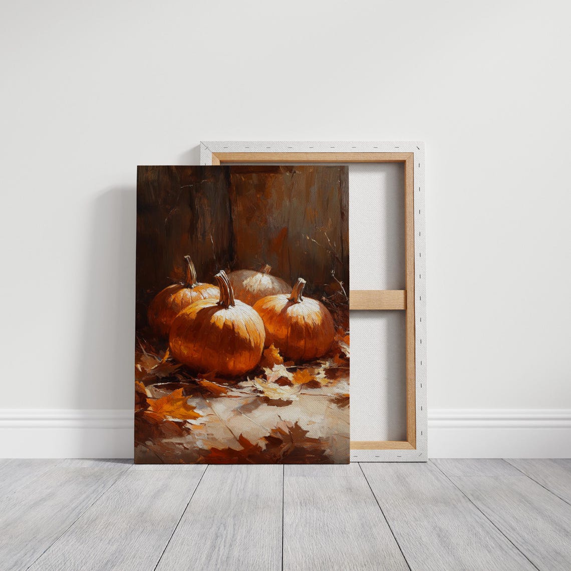 Rustic Pumpkin Still Life Autumn Harvest with Orange Pumpkins Poster - Image 3