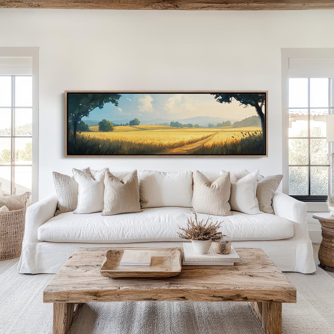 Golden Wheat Field Country Harvest Sunlit Countryside View Poster - Image 4