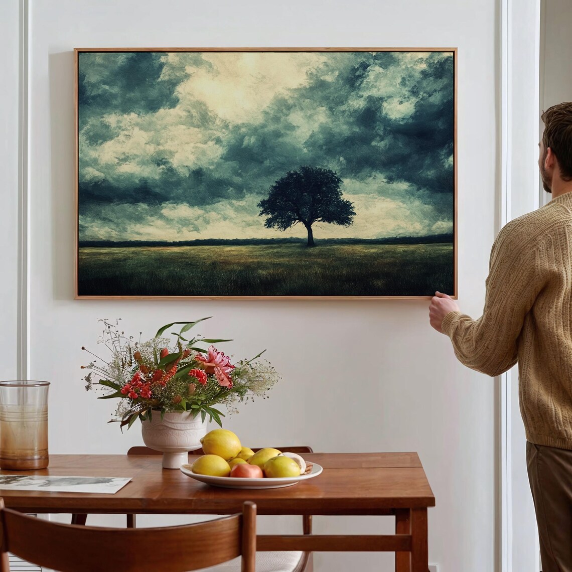 Moody Tree, Dramatic Stormy Sky Wall Art Print - Image 5