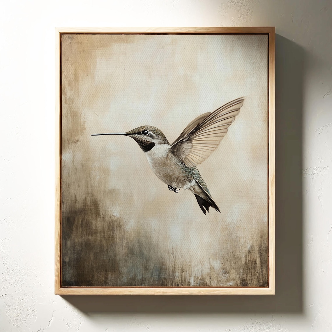 Neutral Hummingbird Art Print, Minimalist Bird Decor - Image 6