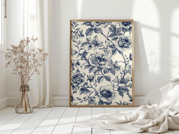 Vintage Floral Line Art Canvas Elegant Black And White Rose Illustration Print For Classic Botanical Wall Decor