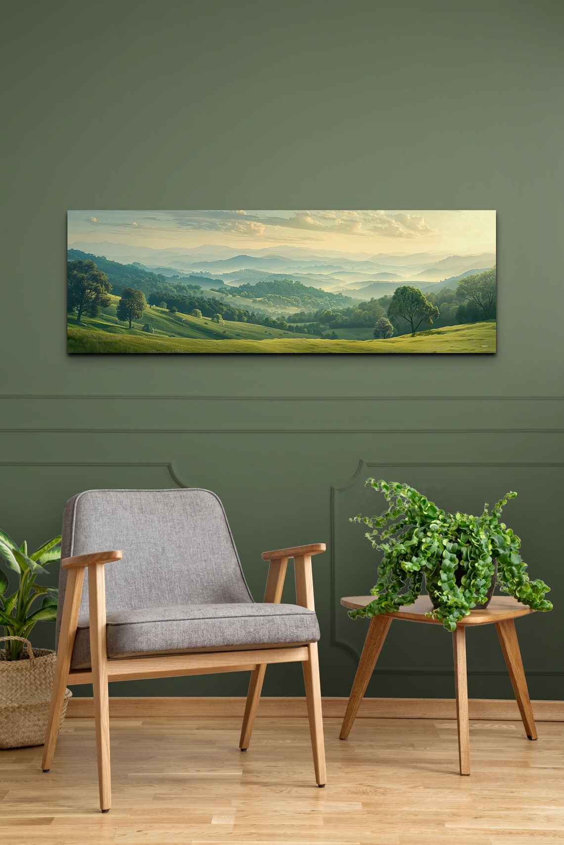 Vintage Misty Mountain Scene, Nature Landscape Print - Image 7