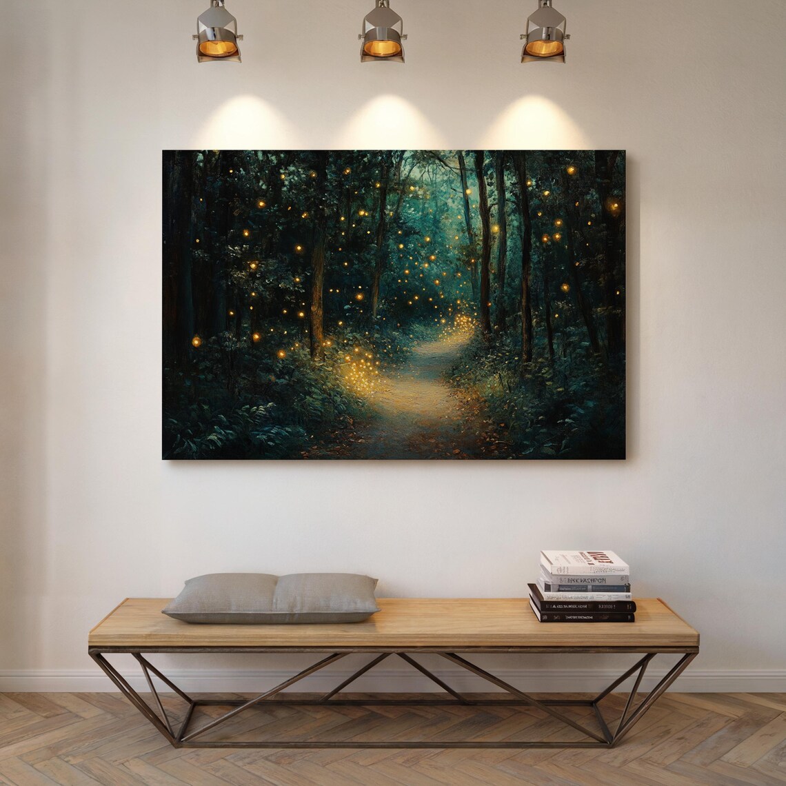 Enchanted Forest Path With Fireflies, Mystical Woodland Landscape - Image 5