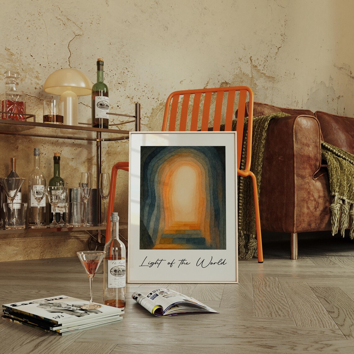 Light of the World Abstract Watercolor Spiritual Archway Poster - Image 2