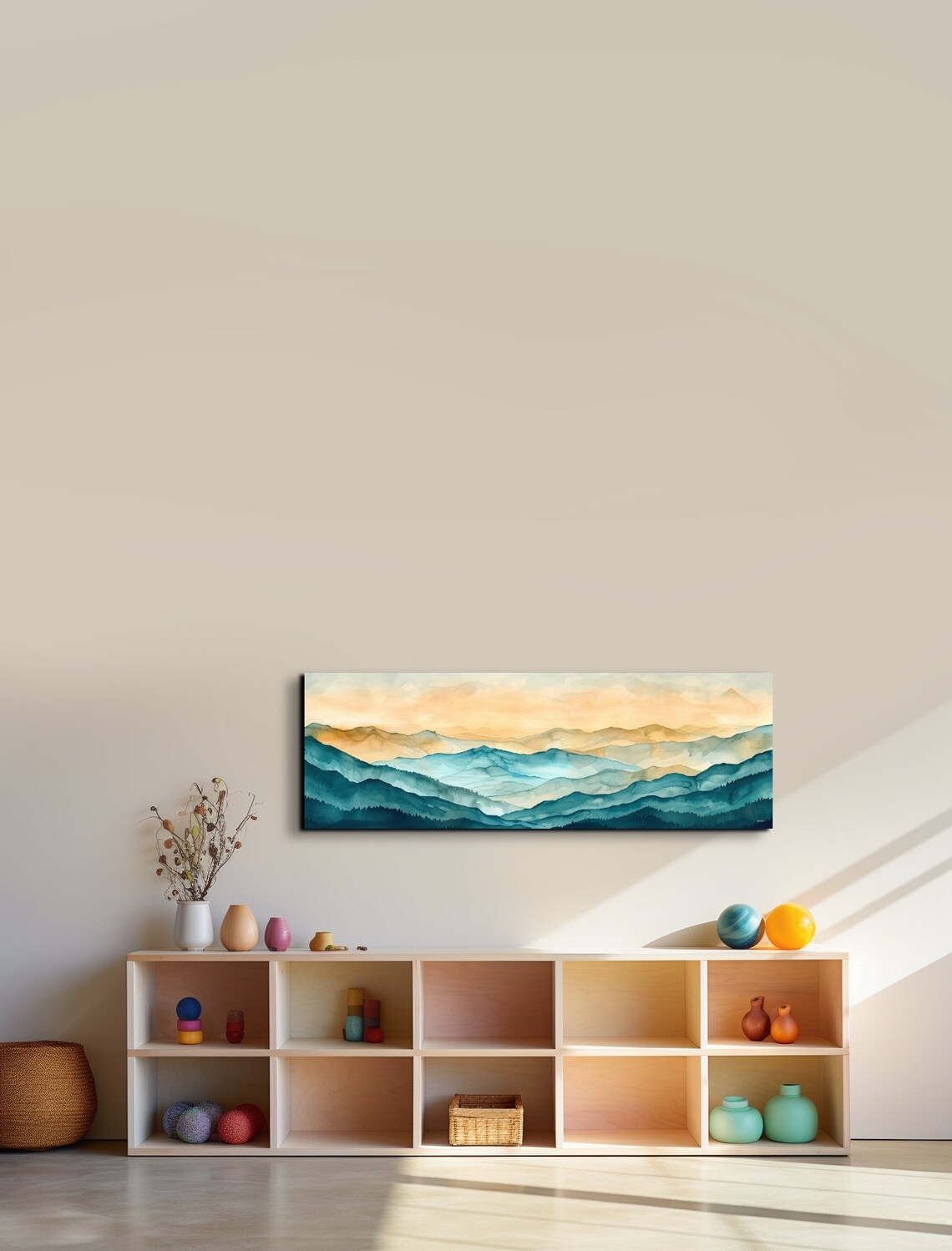 Panoramic Ouachita Mountain Mid Century Modern Mountain Wall Art - Image 7