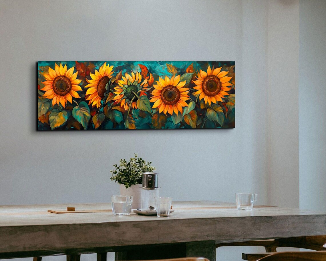 Van Gough Style Bold Sunflower Poster Print - Image 6