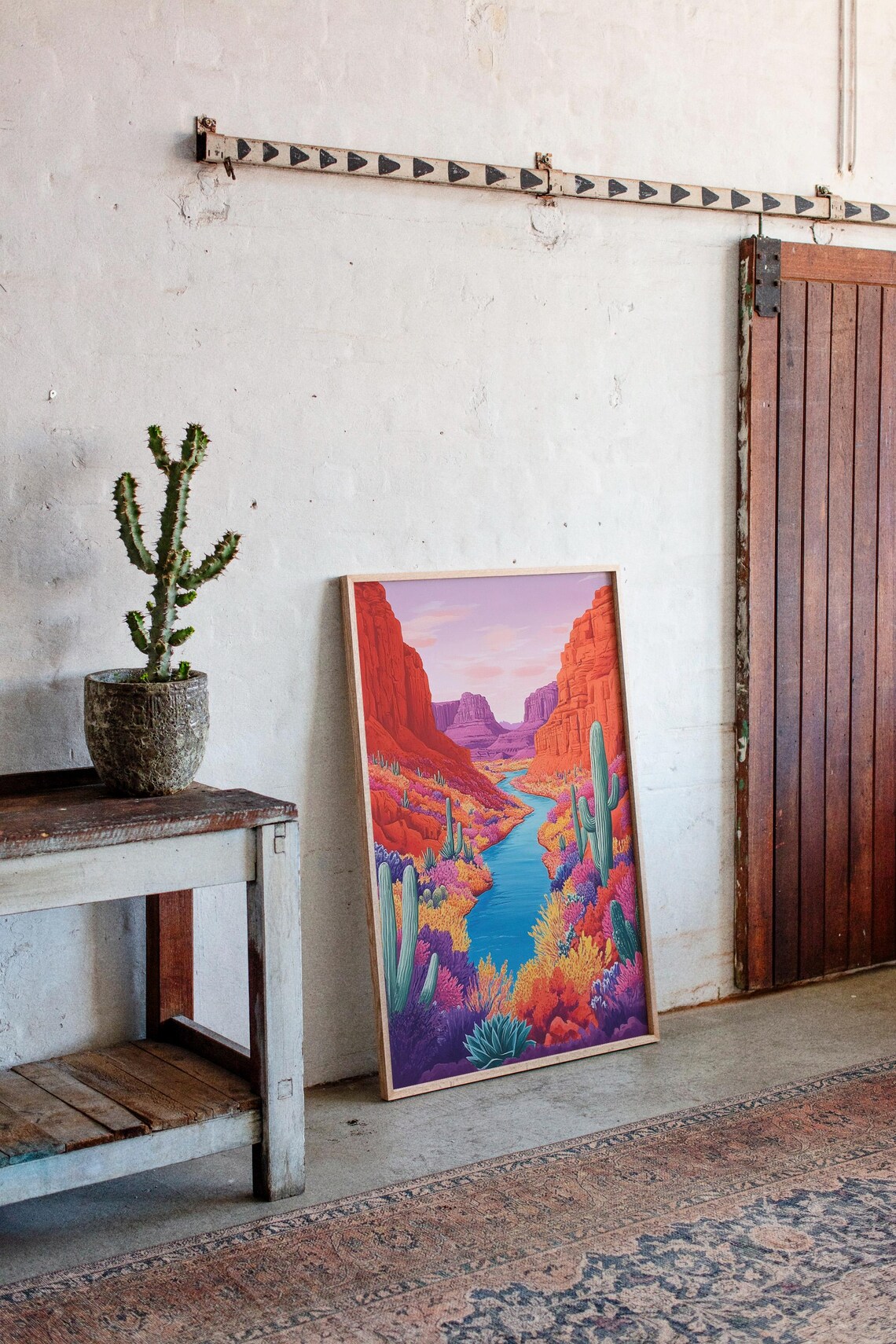 Desert Canyon River Art Print, Southwest Landscape - Image 3