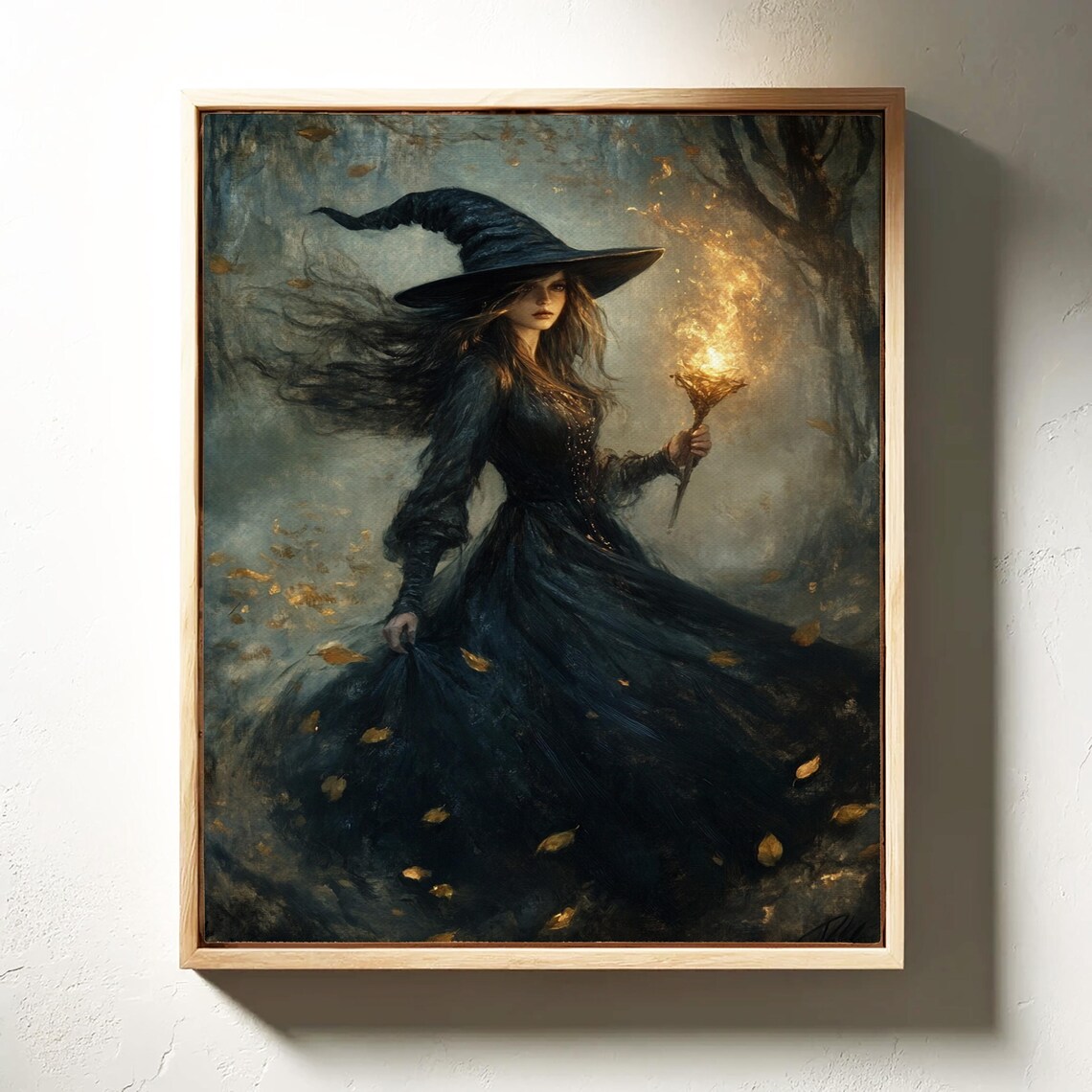 Enchanting Witch Mysterious Dark Forest Scene Art Print - Image 7