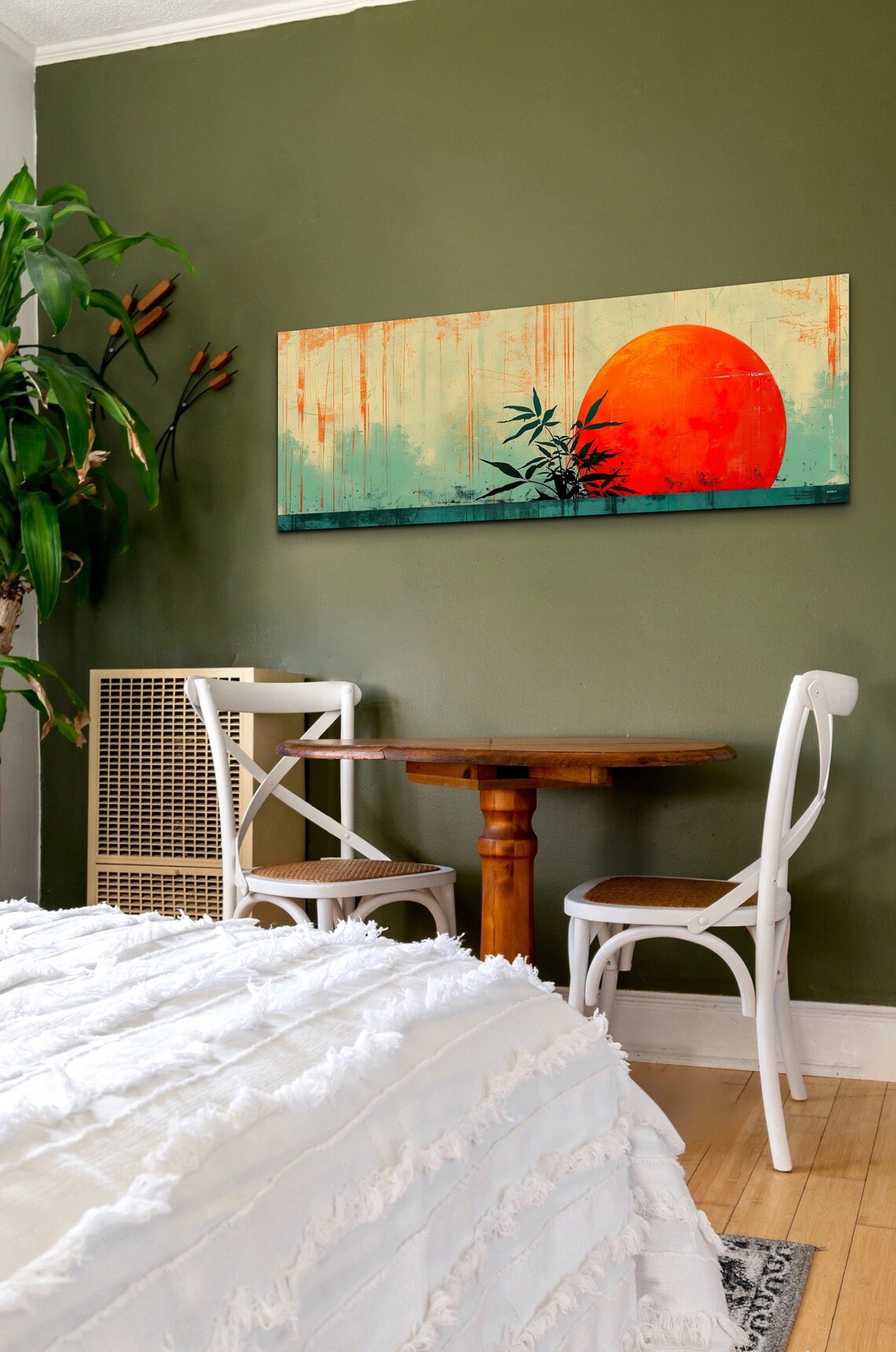 Panoramic Geometric Mid-Century Modern Sunrise - Image 7