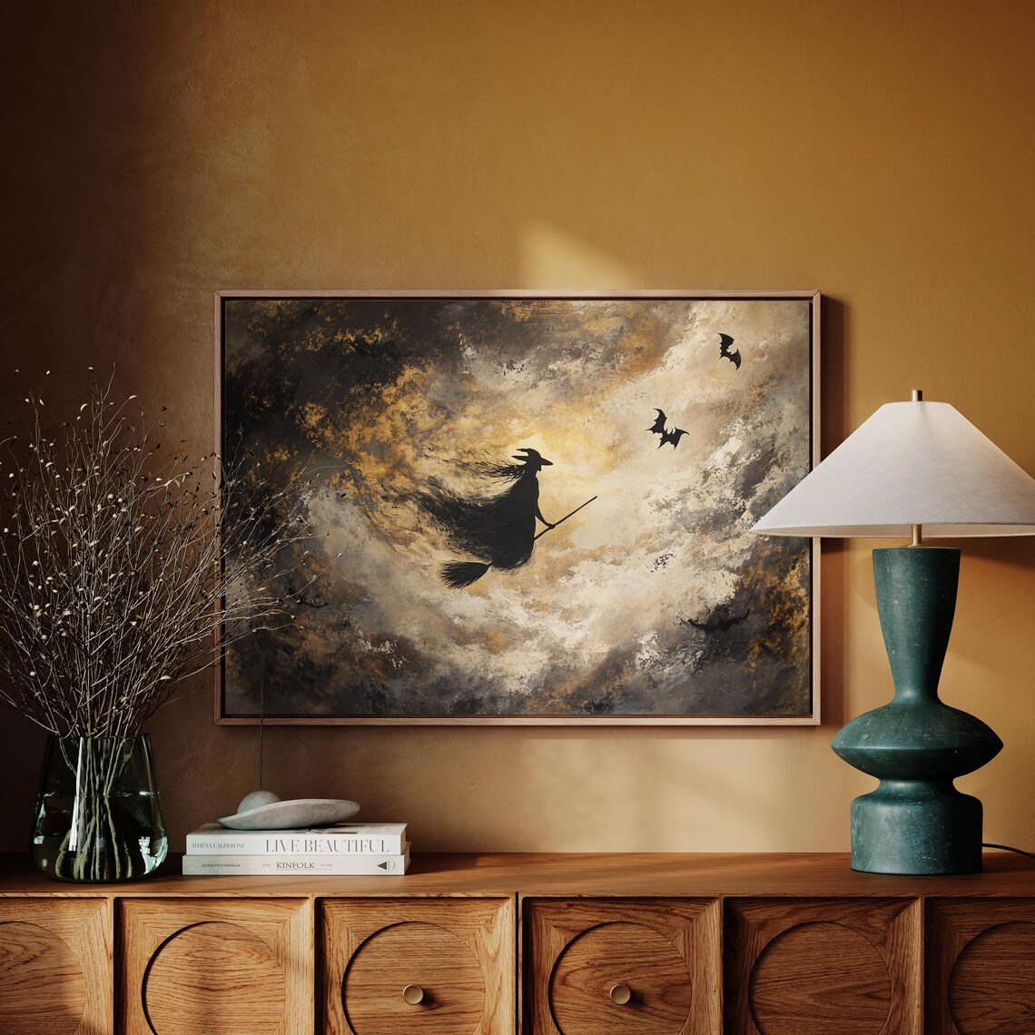 Halloween Witch Silhouette, Spooky Gothic Decor - Image 4