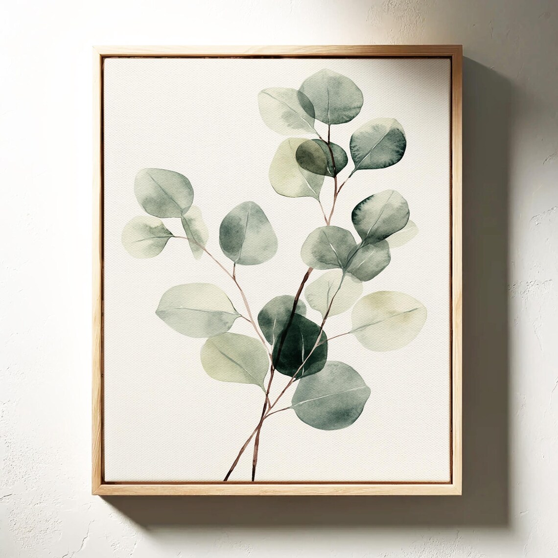 Watercolor Eucalyptus Branch, Minimalist Botanical Art Print - Image 3