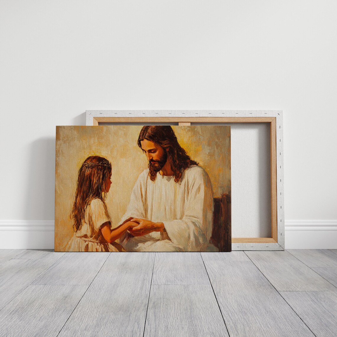Jesus Holding Girls Hands, Inspirational Religious Art - Image 7