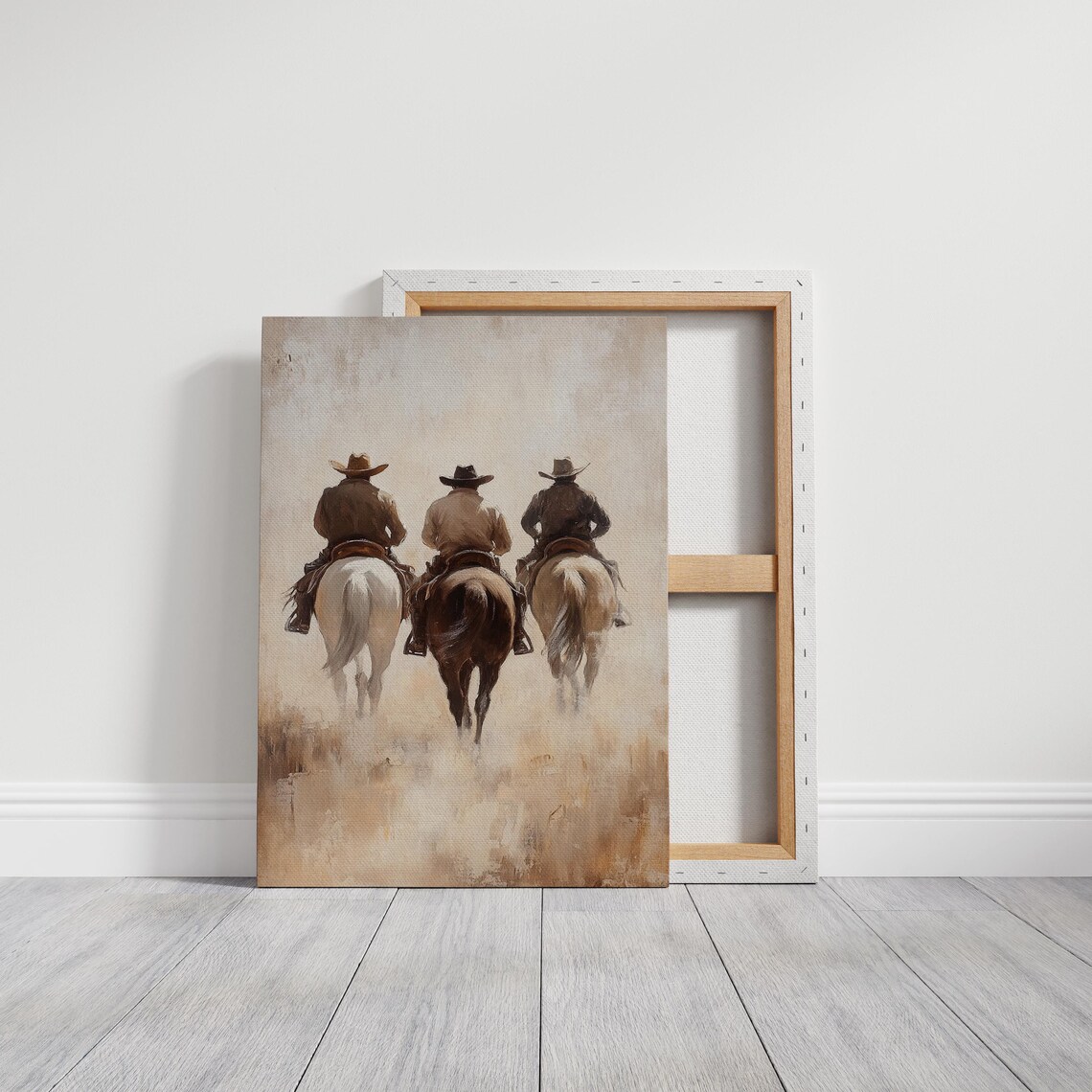 Western Cowboy Riders on Horses, Vintage Poster Print - Image 3