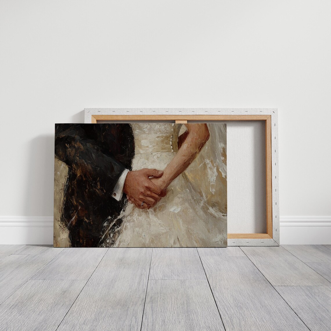 Romantic Wedding Hands, Elegant Couples Moment Art Print - Image 4