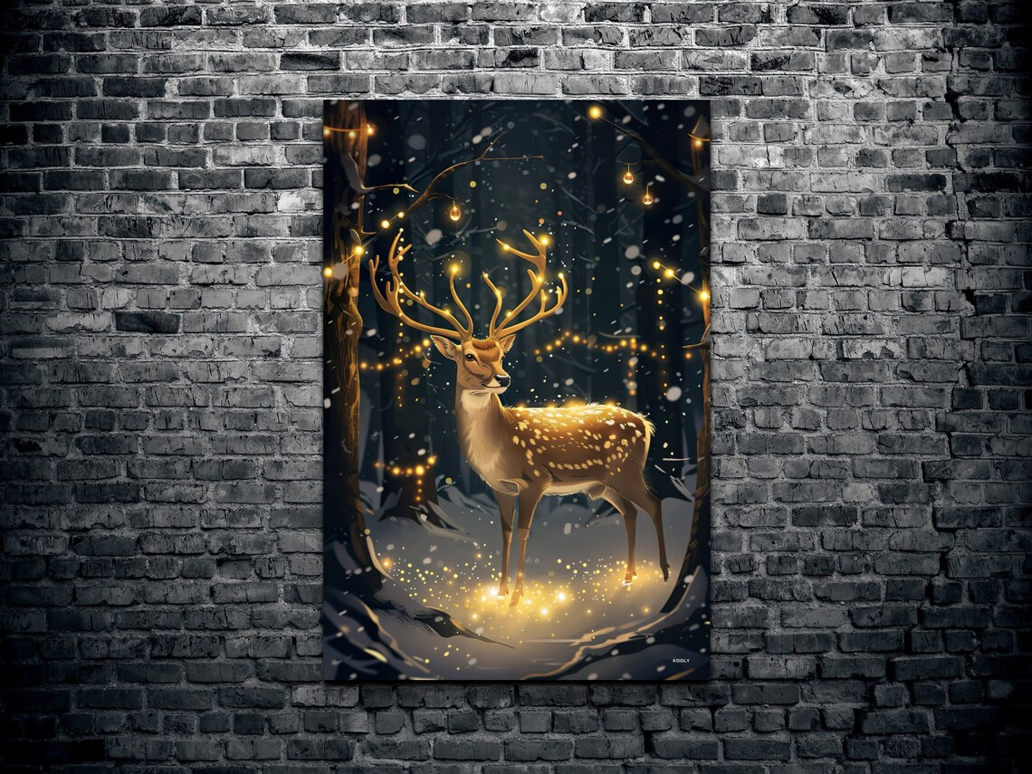 Elegant Spotted Deer Art Print, Forest Wildlife Illustration - Image 2