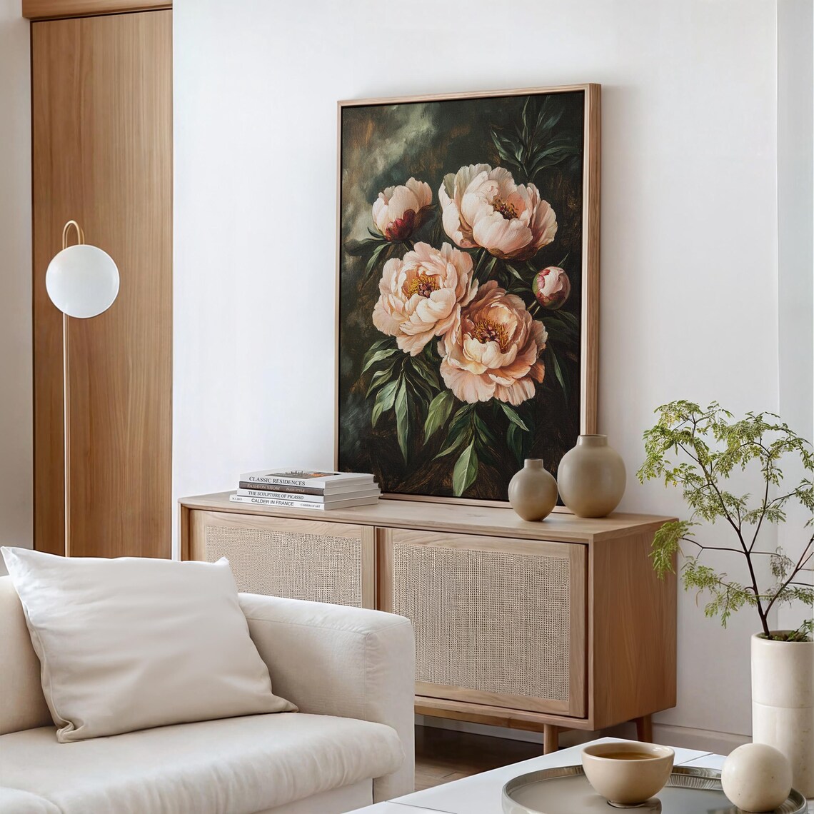 Romantic Peony Vintage Oil Painting Style Art Print - Image 4