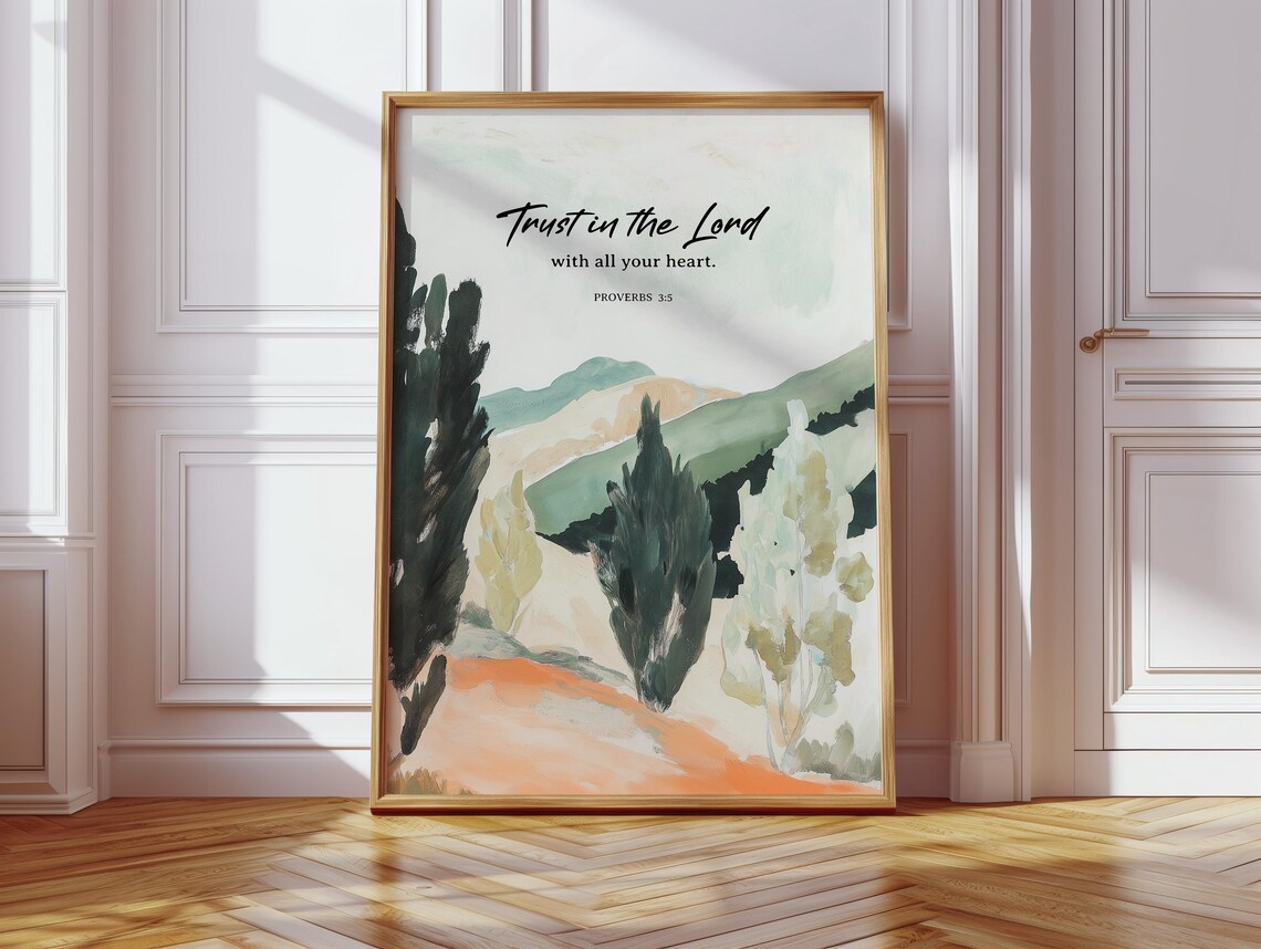 Proverbs 35 Faithful Trust In The Lord, Scripture Art Print - Image 5