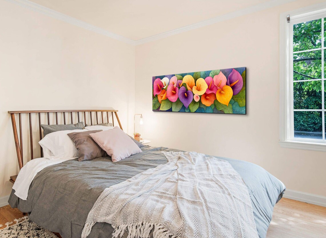 Vibrant Tropical Blooms Heart Shaped Petals Floral Art Poster - Image 3