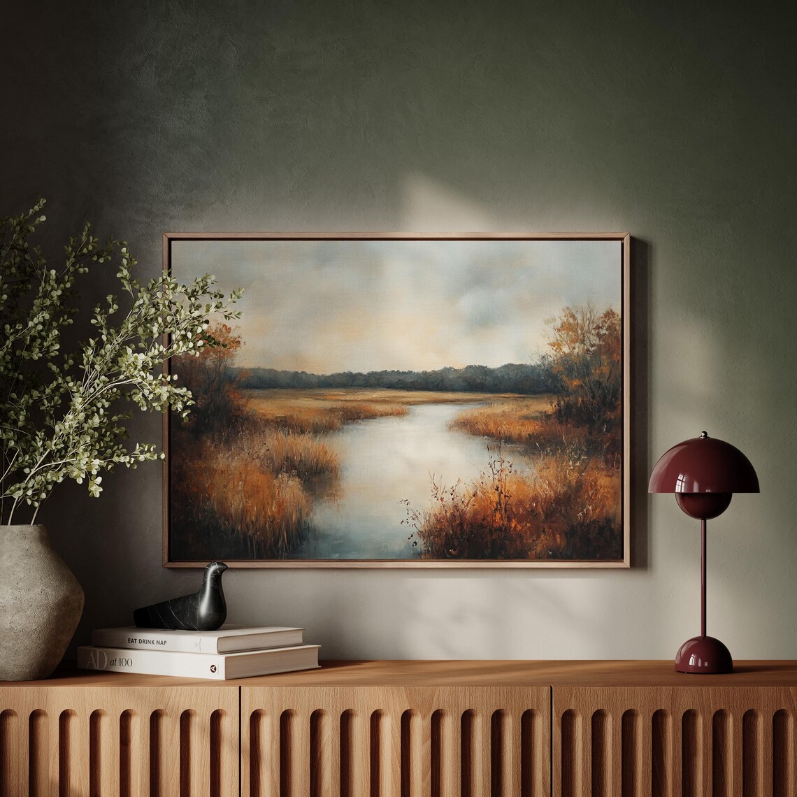 Autumn Marsh Landscape, Rustic Farmhouse Decor - Image 3