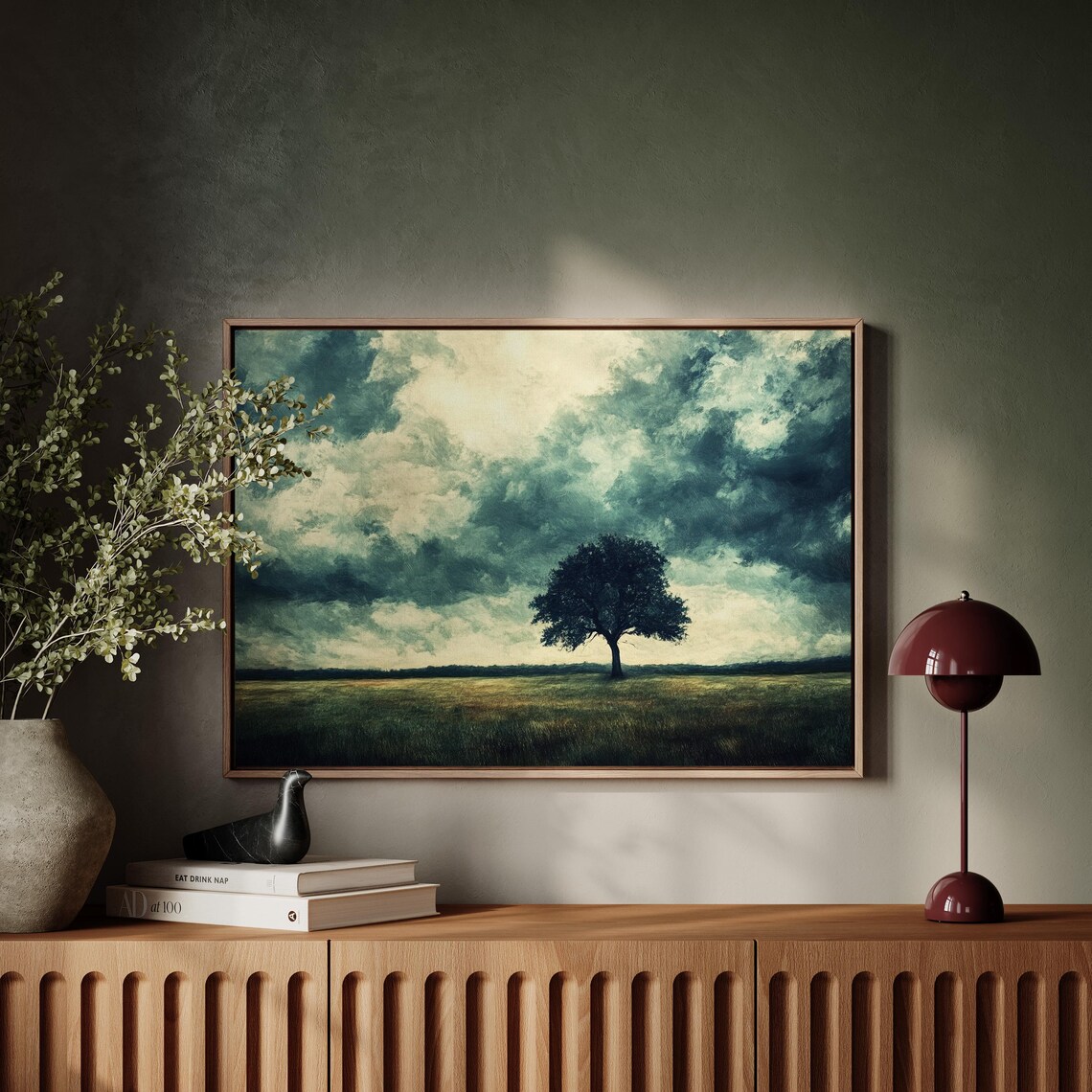 Moody Tree, Dramatic Stormy Sky Wall Art Print - Image 6