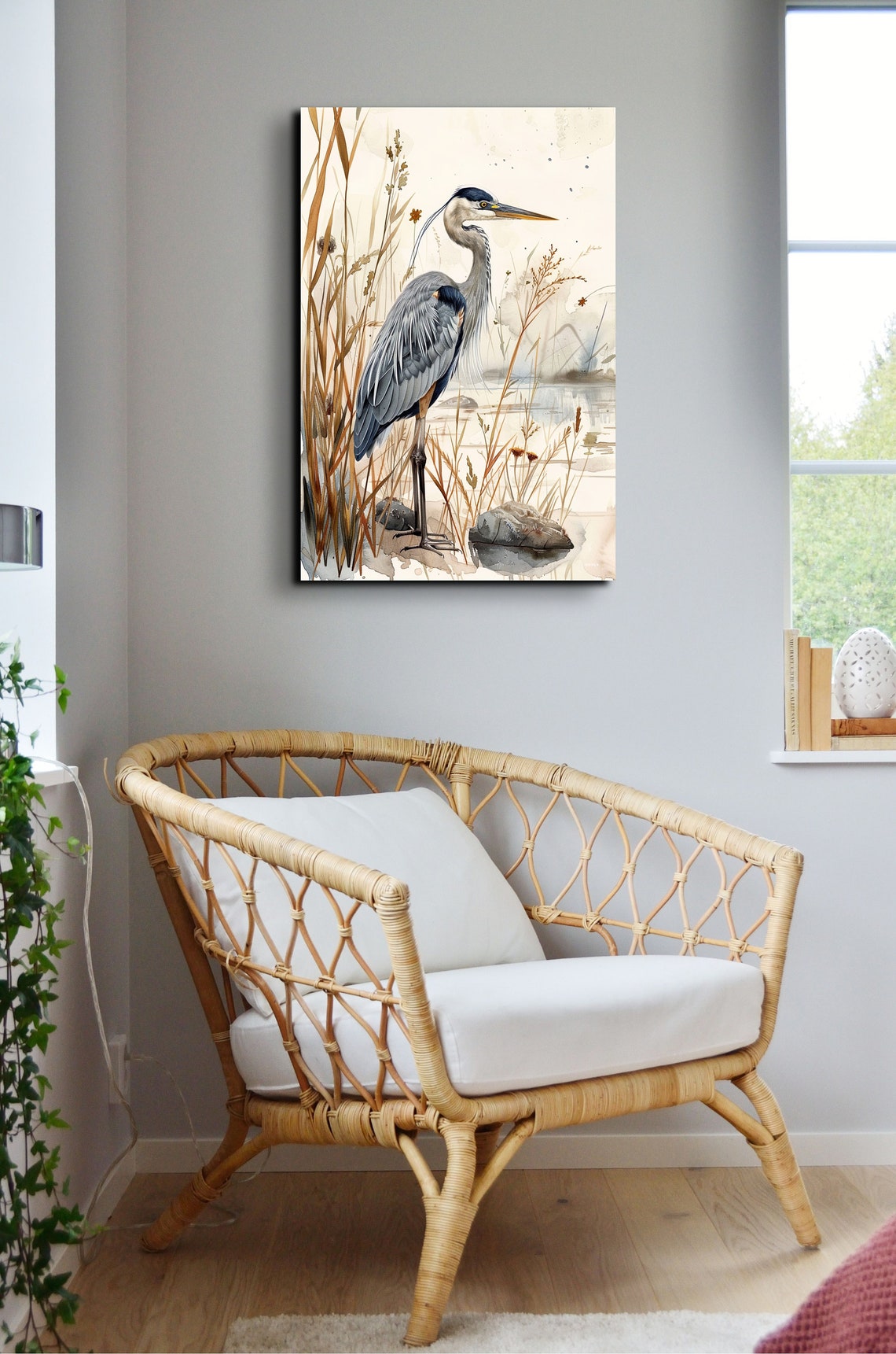 Watercolor Blue Heron, Nature Art - Image 4