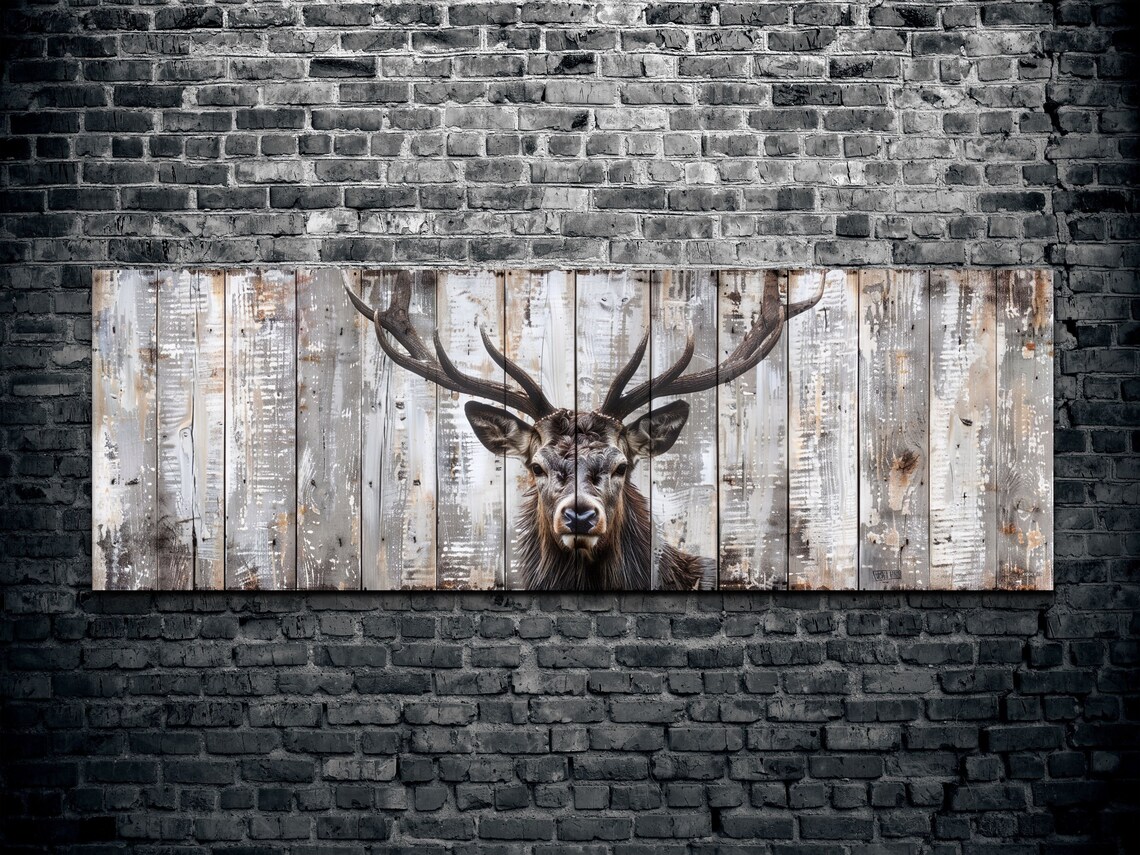 Deer Art, Rustic Cabin Vacation House Wall Art - Image 2