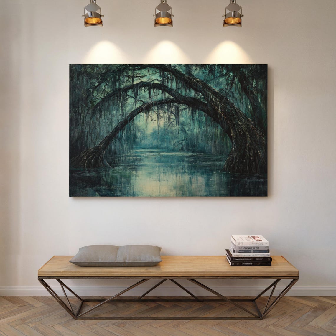 Dark Swamp with Arched Trees and Spanish Moss Mysterious Forest Poster - Image 6