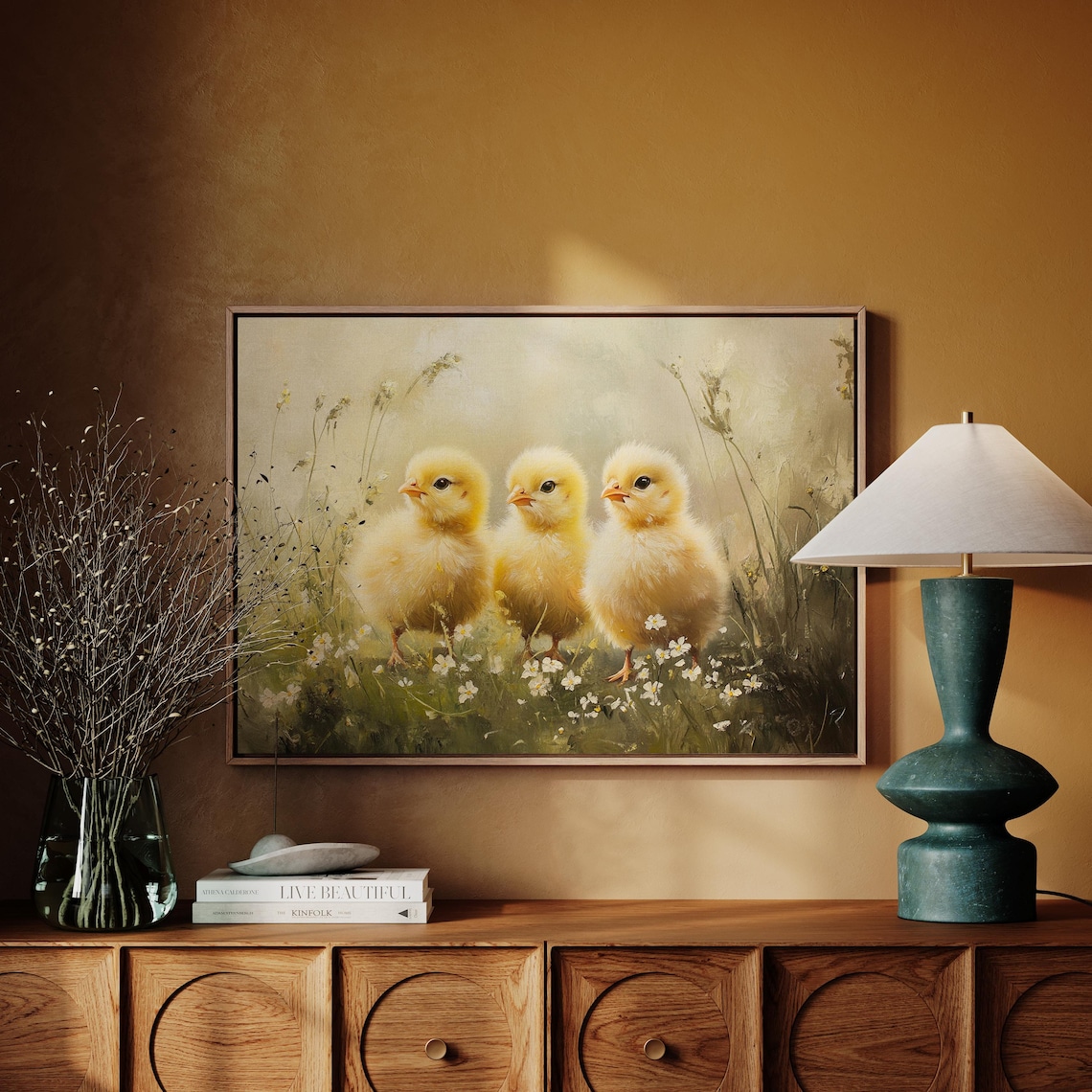 Adorable Trio Of Fluffy Yellow Chicks Art Print - Image 4