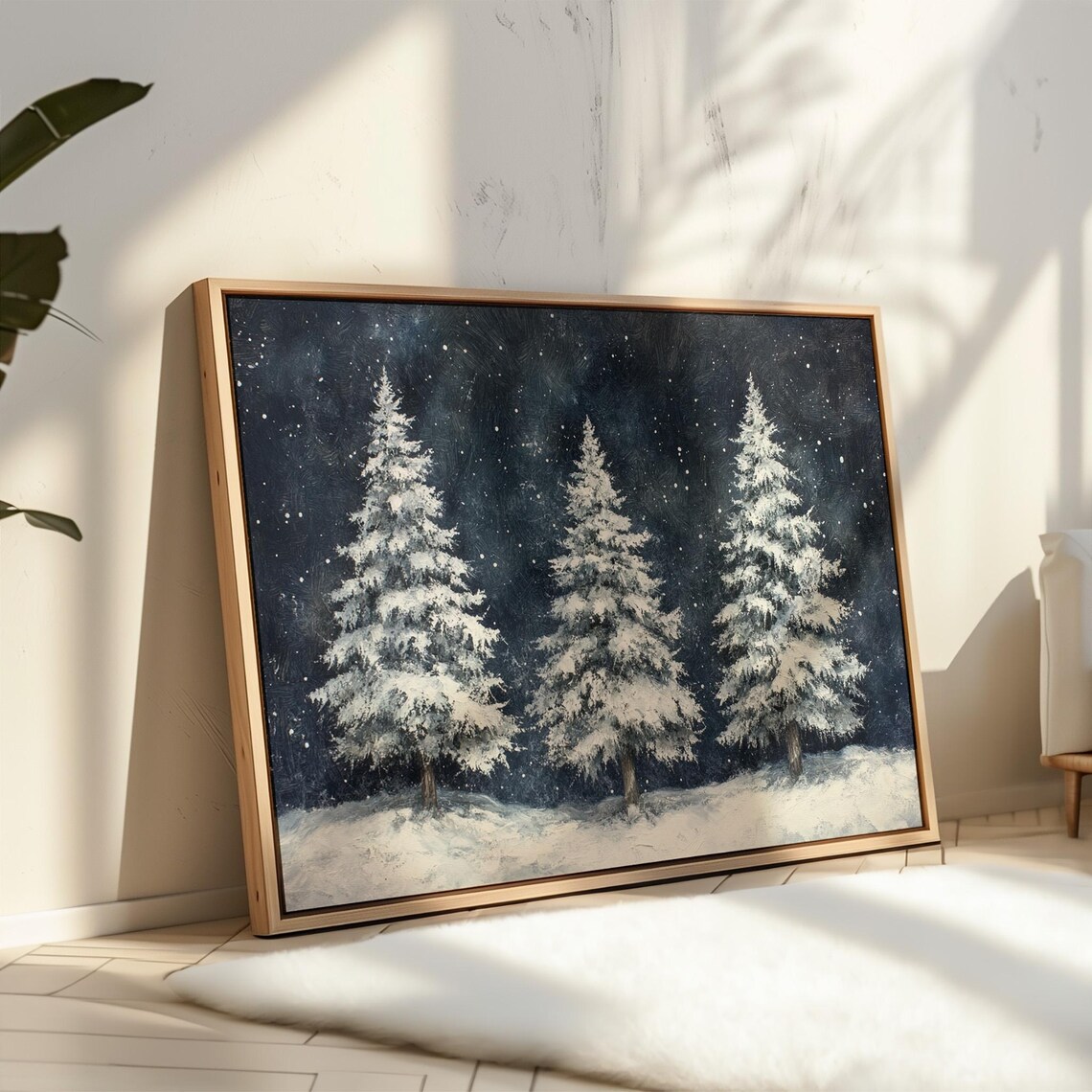 Winter Snowy Trees Art Print, Tranquil Forest Scene - Image 5