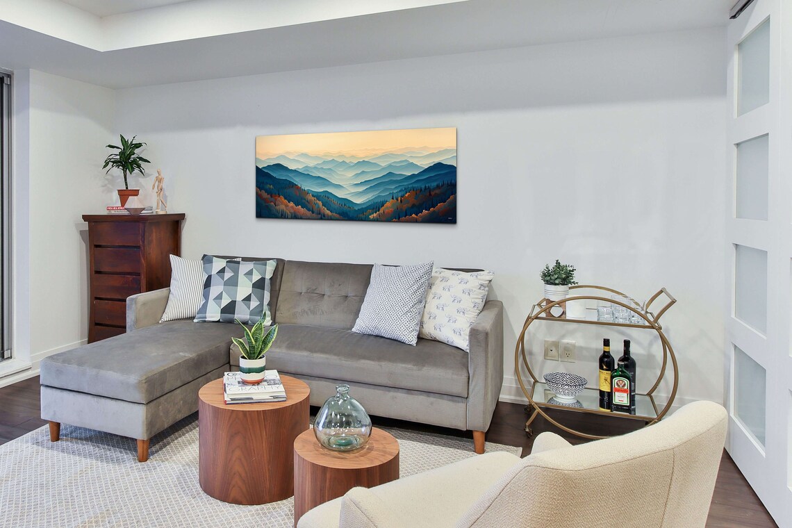 Smokey Mountain Century Modern Panoramic Wall Art - Image 4