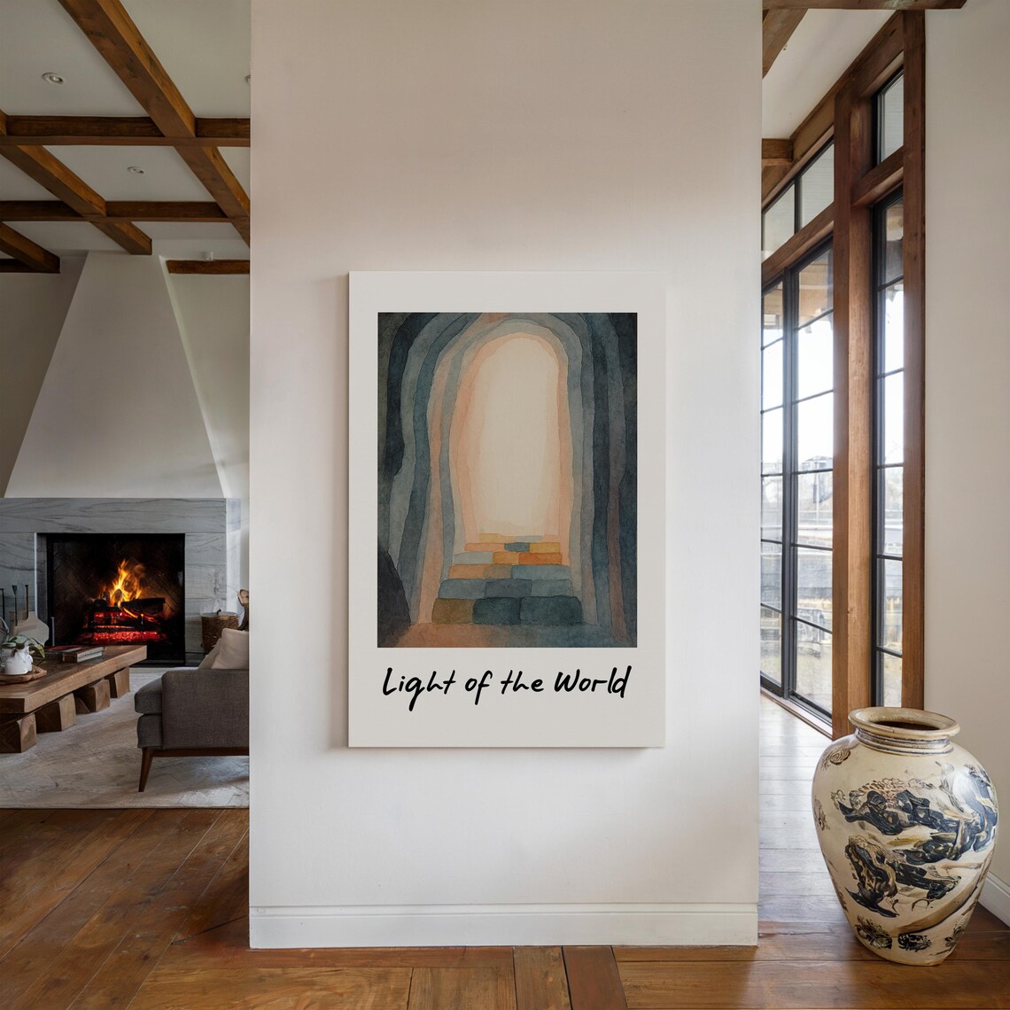 Light Of The World Watercolor, Christian Quote Art - Image 4