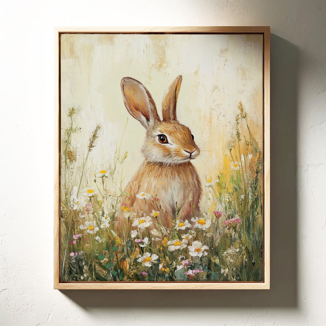 Charming Bunny In Wildflowers, Rustic Spring Art Print - Image 6