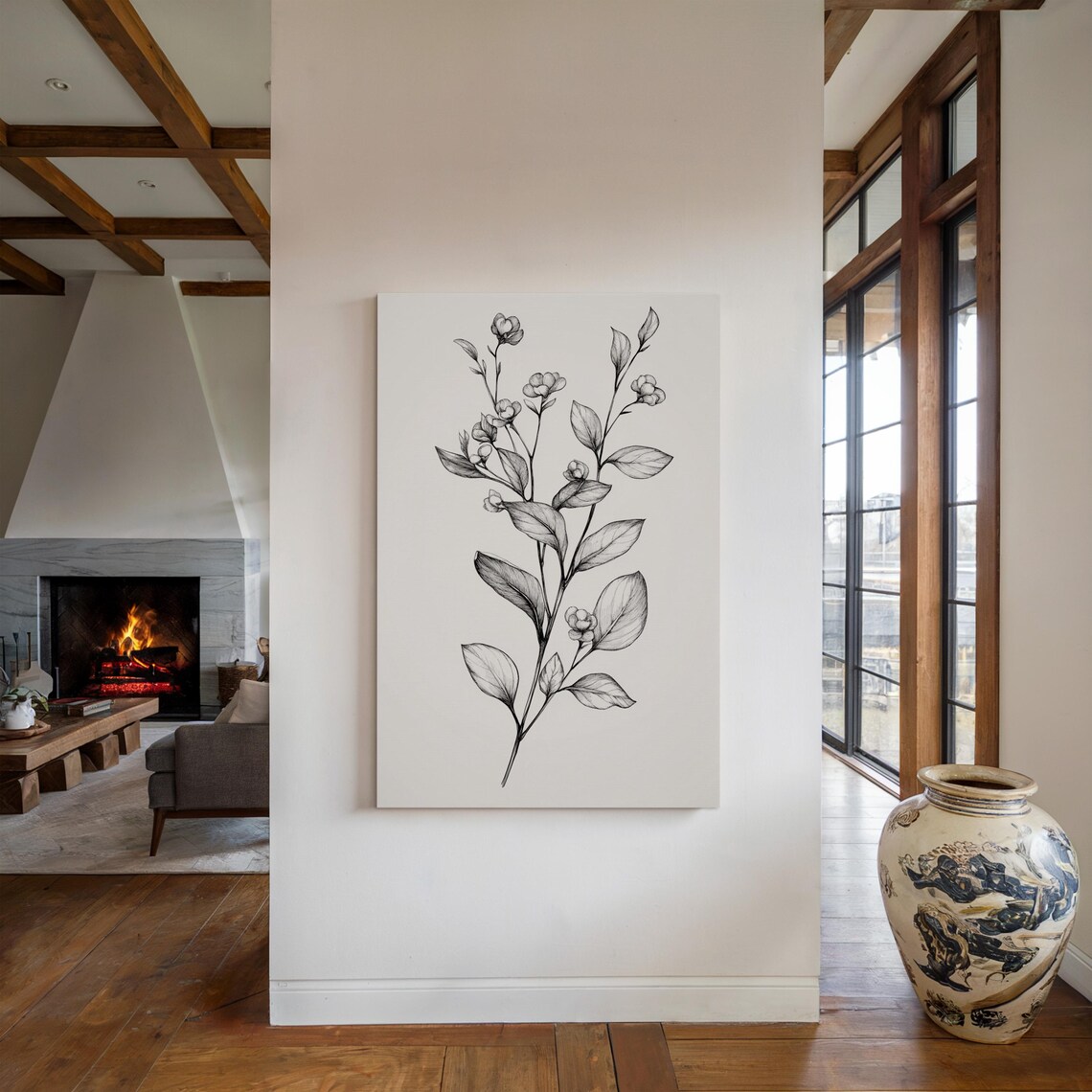 Minimalist Botanical Line Art Floral Art Print - Image 5