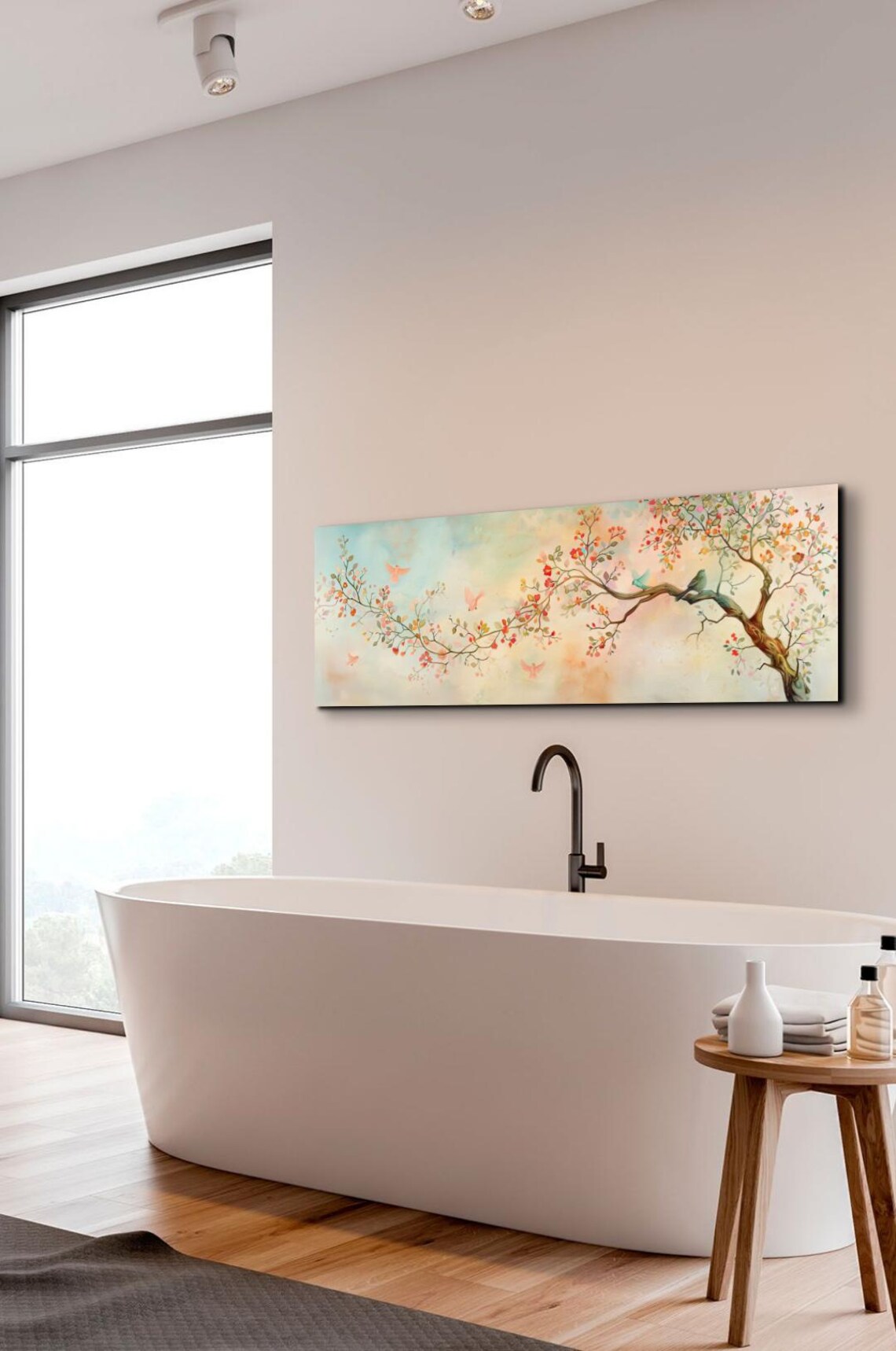 Small Birds Perched On A Branch, Watercolor Art Print - Image 5