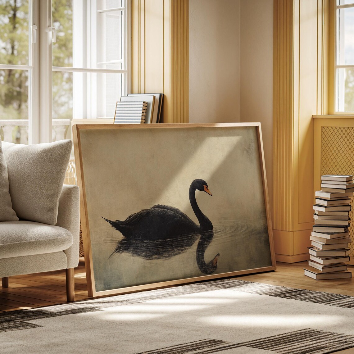 Black Swan Minimalist Nature Art Print, Modern Wildlife - Image 7