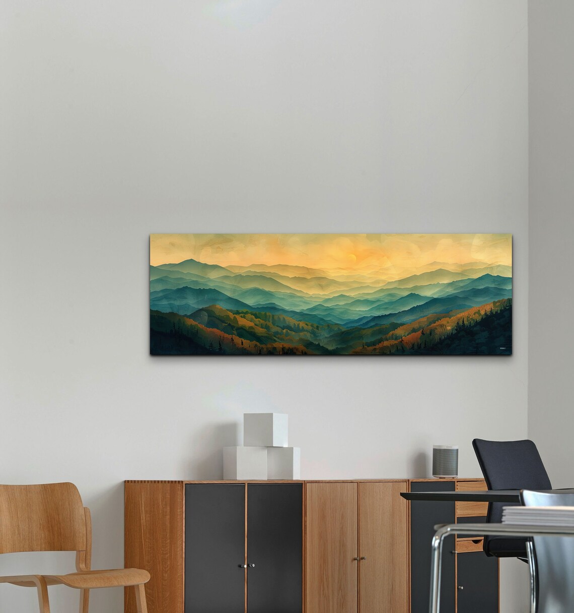 Smokey Mountain Mid-Century Modern Panorama - Image 5
