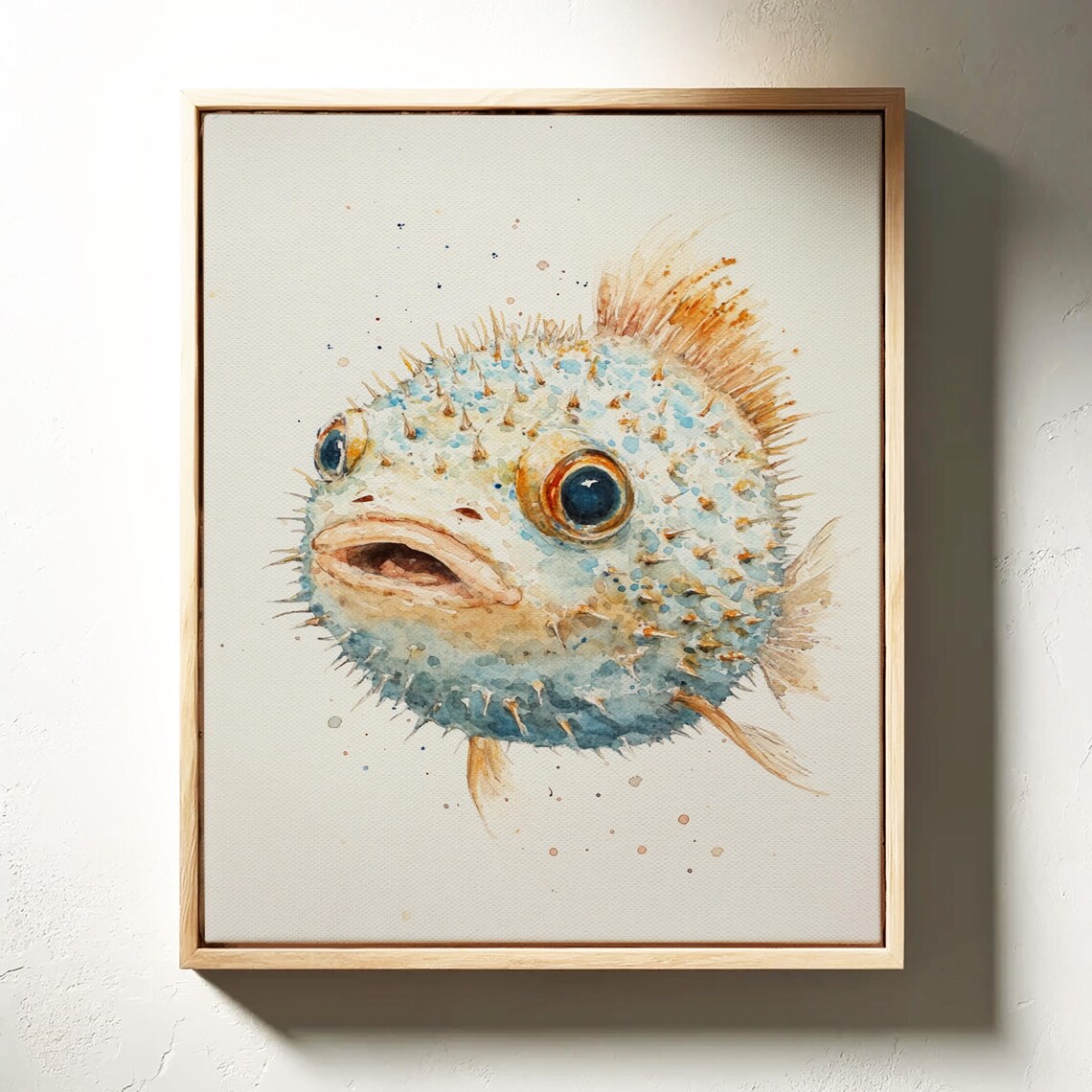 Whimsical Watercolor Pufferfish, Nautical Art Print - Image 3