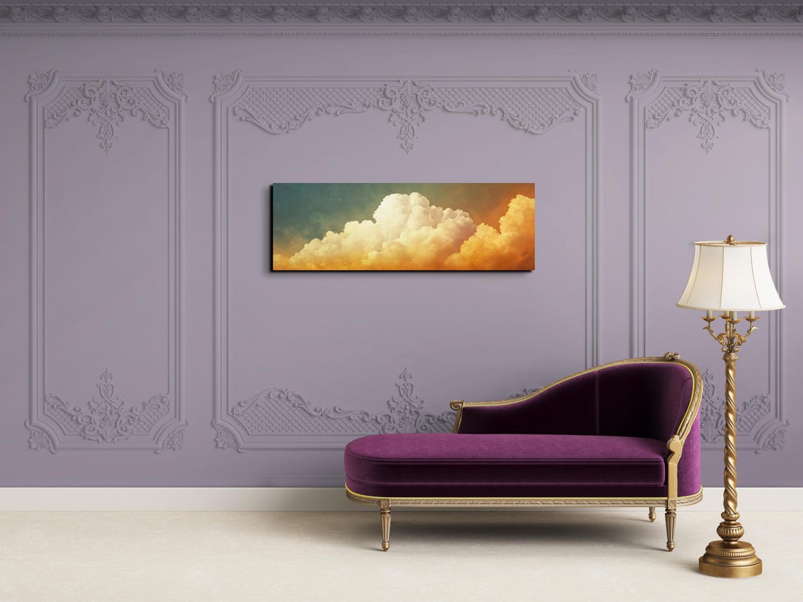Golden Sunset Cloudscape Fiery Orange Sky Panoramic Art Poster - Image 6