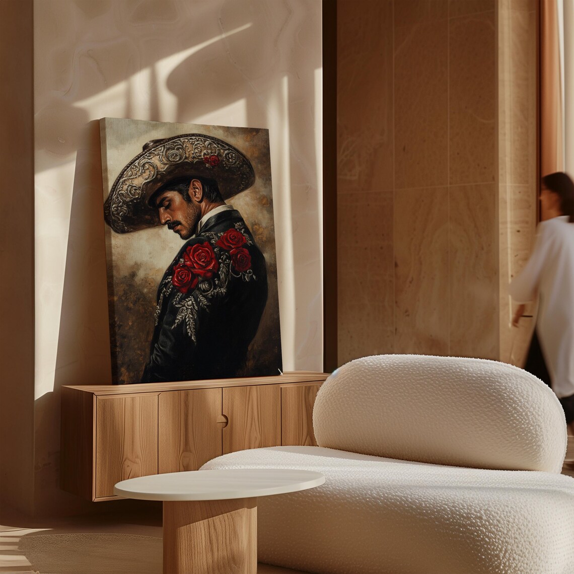 Mexican Charro Vintage Oil Painting Art Print - Image 4