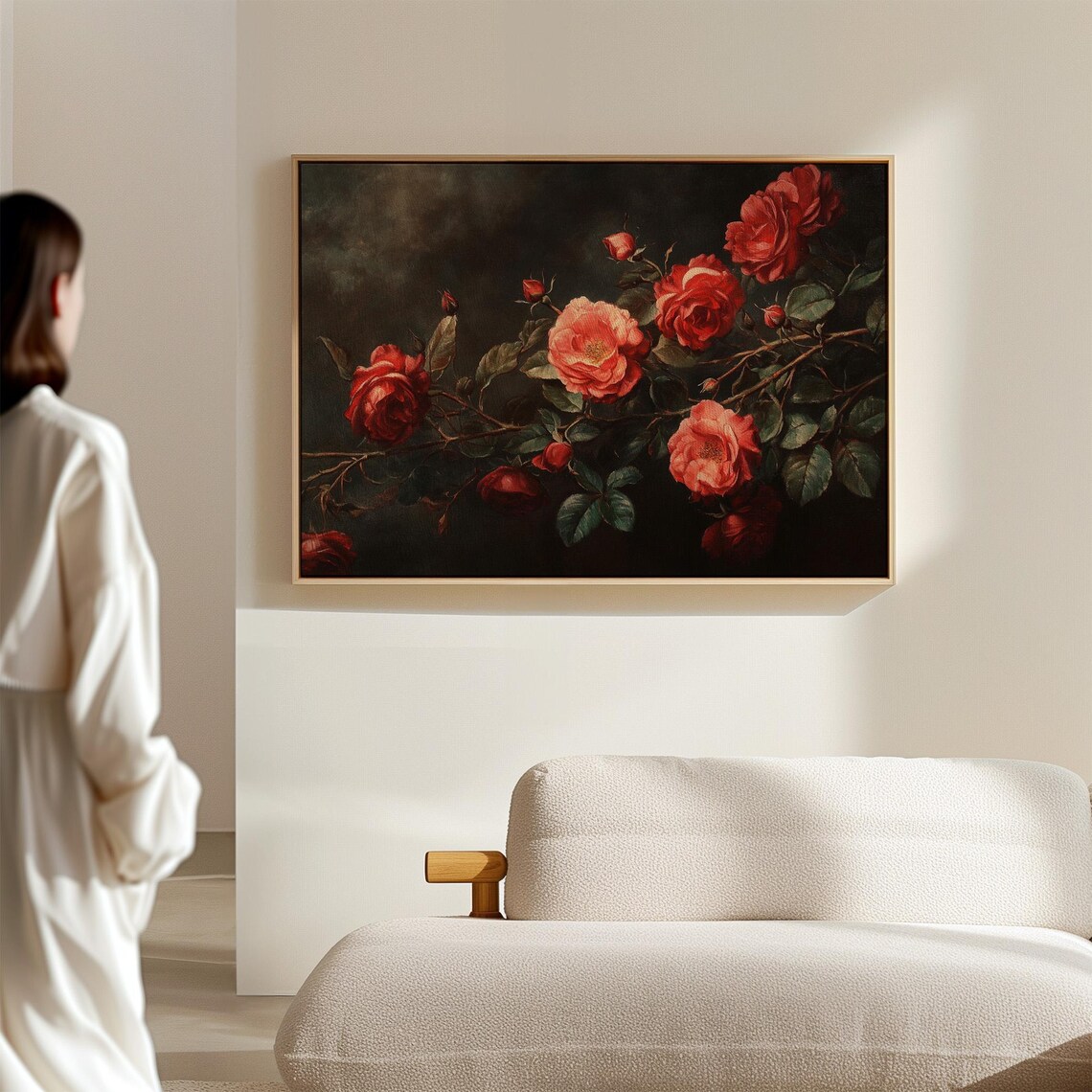 Romantic Red Rose Elegant Floral Wall Art - Image 4
